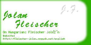 jolan fleischer business card